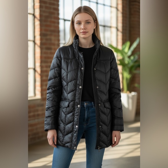 Lands' End Jackets & Blazers - Lands End | Goose Down Puffer Jacket in Black Size 10 12 M Medium